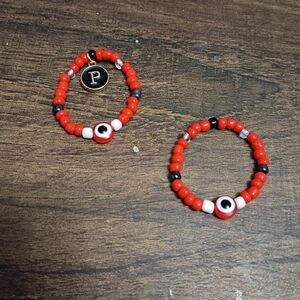 Red and Black Beaded Kids Bracelet